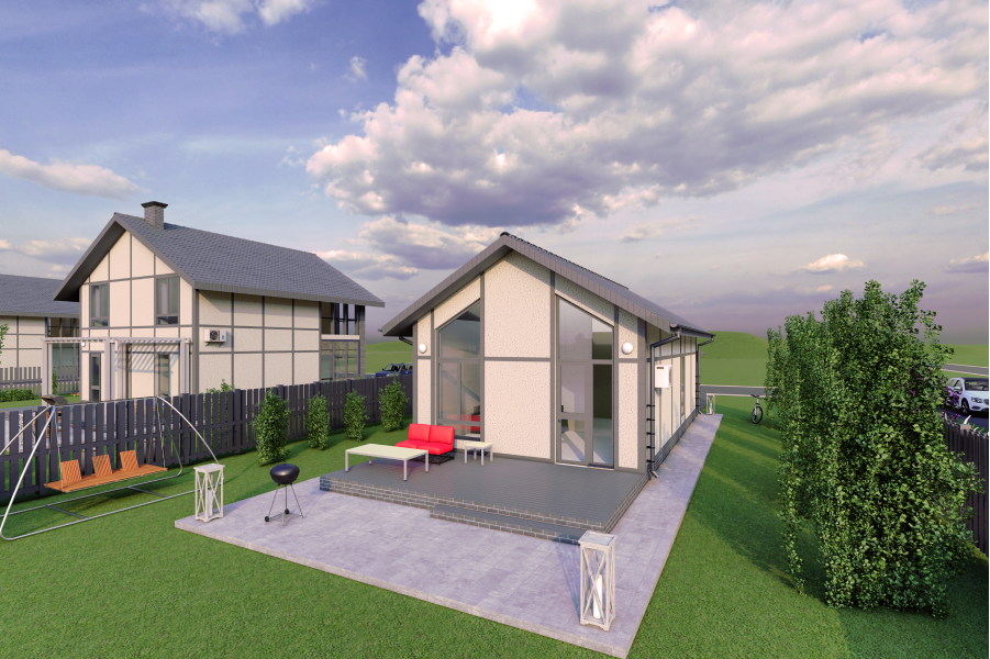 Цена на Проект одноэтажного дома под ключ Бавария №60 с коммуникациями ...